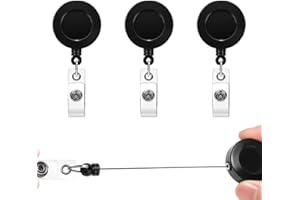 BIRLOZA 3 Piezas Llavero Retráctil Extensible de Alto Rendimiento con Clip Cable de Acero retráctil para Soporte de Tarjeta ID Llave tragaperras Cinta Porta credenciales antiperdida (70cm)