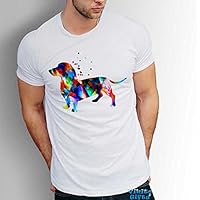 Hund Dackel Herren Tshirt Für Männer Kurzarm 100% Baumwolle