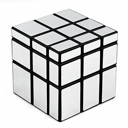HAKATA 3x3 Mirror Speed Cube Puzzle Color Black and Sticker Silver