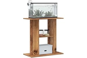 CIOURSTO Aquarium Stand Engineered Wood Fish Tank Cabinet Modern Design with Storage Stable Display for Home Decor Living Rooms (Brown, 60 x 30 x 60 cm)