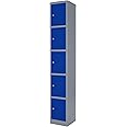 The Workplace Depot Metal Storage Lockers, 1-6 Door Heavy Duty Clothes Locker for Gym, Office, School & Staff Changing Rooms (5 Door, Blue)