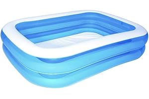 Bestway Family Pool, aufblasbares Kinder-Planschbecken, Türkis/Weiß, 201 x 150 x 51 cm