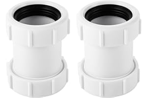 SAGASAVE Lot de 2 connecteurs de tuyau droits en PVC de 40 mm, connecteurs d'extension de tuyau, raccords de plomberie pour baignoire, évier de cuisine, bac de douche
