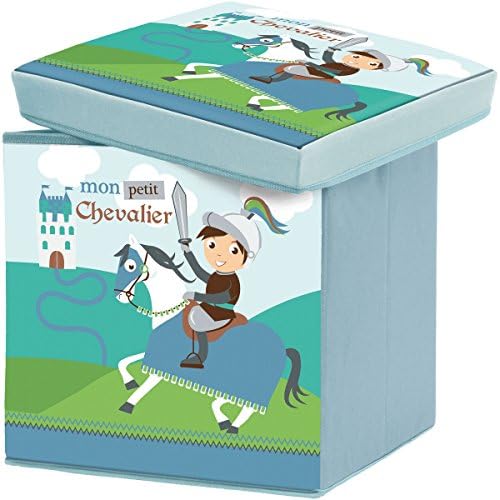 Paris – Giant Pouffe Stool Chest Storage Trunk Small Knight Design 38 x 38 x 38 cm