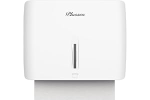 PLUSSEN porta asciugamani carta,dispenser carta asciugamani, a parete, tovaglioli piegati a Z e dispenser di asciugamani diviso (bianco-6008)