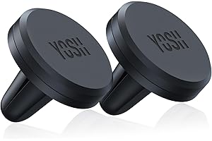 YOSH Handyhalterung Auto Magnet Lüftung, Magnetische für Lüftungsgitter, Ultra-Kompakt Handyhalter Auto mit Starken Magneten, Universal KFZ für iPhone Samsung Pixel & andere Geräte (2 Stücke)