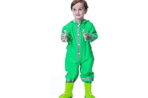 mama stadt Combinaison Anti Pluie Enfant Combinaison Impermeable Bebe Unisexe Manteau Imperméable Fille Garcon Veste Pluie 100% Imperméable avec Réfléchissant Convient pour 2-8 ans