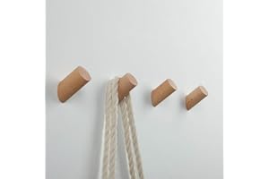 GUMIHO BAOGELA Holz Kleiderhaken【5 Stück】 Natürliche Wand montiert Kleidung Schal Hut Tasche Lagerung Kleiderbügel Handtuchhalter Schlafzimmer Dekoration Pflöcke, Durchmesser 30mm