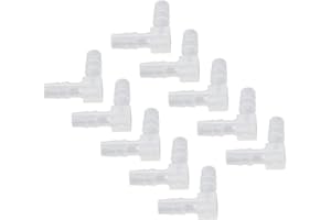 WALFRONT 10 Pièces 6mm Plastique Coude Tuyau Barbe 90 Degrés Coude L Raccord, égal Barbelé Joint épisseur Mender Adaptateur Union Adaptateur(6mm)