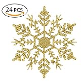 Fiocchi di neve Glitter, 24 Pack Fiocco di neve Forma Ornamento Ornamento Decora