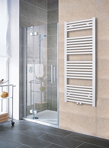Badheizkörper 450×1200 mm Oval Weiß Mittelanschluss R20 – Größe 450×1200 - 4