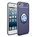 Produktbild Hülle iPhone 5S,Silikonhülle iPhone SE,SaKuLa Neu Original iPhone 5/5S/SE Handyhüllen mit Metall 360 Rotation Verstellbarer Ring Grip Halter Ständer Personalized Design Kompatibel mit Magnetischer Autohalterung,Ultradünnen Slim Fit Stoßdämpfung Silikon Stoßfänger Tasche Handytasche Etui Bumper Soft Flexible TPU Smartphone Schutzhülle Case Cover Handycover für iPhone 5/5S/SE-Voll Blau
