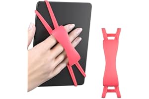 ZORVYN Soporte de Correa de Mano Cómodo, Accesorio de Agarre Seguro y Ligero para Leer en la Cama, Compatible con Kindle Paperwhite/Oasis/Kobo/E-Books/Tablets (4.7-8") (Rosa)