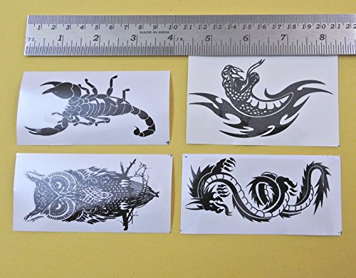 4x Temporäre Tattoos stickers with 5x Neha mehandi natural Temporäre Tattoo Cones - 4