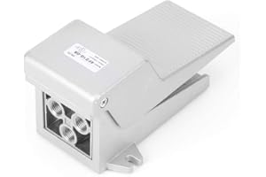 CCYLEZ Pedale valvola a pedale pressione acqua, 2 posizioni comandi diretti a pedale in alluminio a 5 vie, pedale unità di controllo valvola a pedale aria compressa 0-0,8 MPa con diametro attacco PT1/4