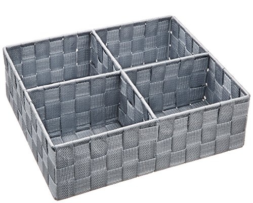 WENKO 21533100 Organizer Adria Quadro Grau - Badorganizer, 100 % Polypropylen, 32 x 10 x 27 cm, Grau