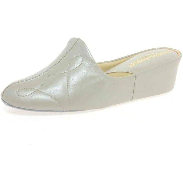 Relax Pantofola Molly In Pelle – Colore Peltro – Tacco A Zeppa 1,5 Cm - 6