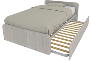 MOBILFINO CAMERETTE Letto 1 Piazza e Mezza con Letto Estraibile - Testata a Destra, Rovere Rock