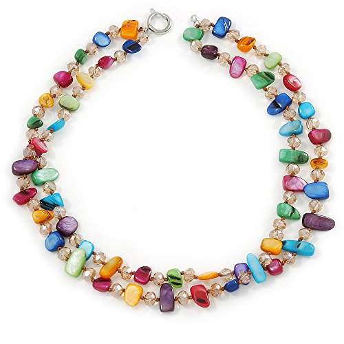 Two Row Multicoloured Shell Nugget and 