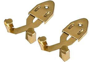 Mythrojan Metal Single Sword Wall Mounts Vertical Sword Mount Display Wall Hanger Adjustable Multifunctional Mount Wall Decor Rack for Axe, Knives - Brass Plating, Set of 2