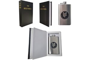 AXMAN Fiaschetta novità | Sacra Bibbia con fiaschetta da 6 once | Prima pagina mancante della Nana rossa italiana - Scomparto segreto