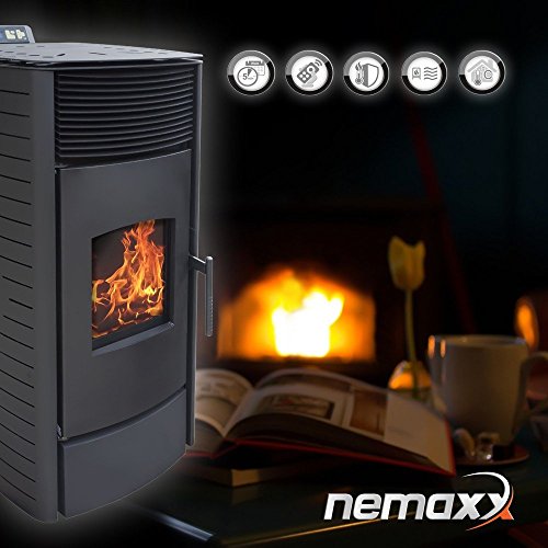 Nemaxx P12 Pelletofen Pelletkamin Pelletkaminofen 12 kW Kaminofen Heizofen Pellet Ofen Kamin Pelletheizung Heizung - 3