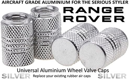RANGE ROVER Aluminium Wheel Valve Air Caps - SILVER - 4.4L TDV8 Westminster, 4.4L TDV8 Autobiography, 5.0L V8 Supercharged Autobiography, Land Rover, Discovery, ALL RANGE ROVER