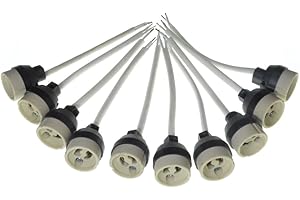 SARIKOM 10x GU10 Lamp Holder Lamp Light Fitting Parts Ceramic Lamp Bases Connector GU10 Socket For LED Light Bulbs Halogen Bulbs 10-Pack
