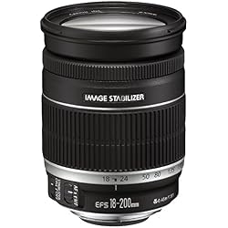 Canon EF 18-200mm f/3.5-5.6 IS - Objetivo para Canon (Distancia Focal 18-200mm, Apertura f/3.5-36, Zoom óptico 11x,estabilizador, diámetro: 72mm) Negro