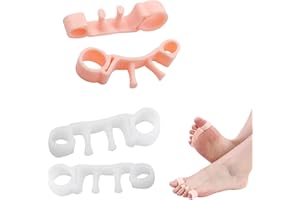 YVIFEVG Zehenspreizer Zehenschutz Hallux Valgus Korrektur Großer Kleiner Zeh Toe Spacer Separator Zehentrenner Silikon Socken, 4 Paare