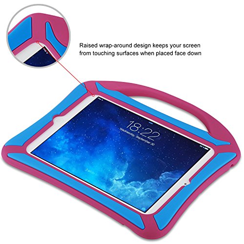 iPad Mini Hülle,Vakoo (Armor Series) Silikon Stoßfest Kinderfreundlich Kinder Schutzhülle Case Etui Tasche mit Handgriff Handle für iPad Mini 3/2/1, Rosa - 5