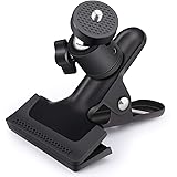 Supporto a Pinza in Metallo per Flash da Studio, Testa a Sfera Rotante, Clip per Fotocamera, Flash Riflettore Supporto Clip p