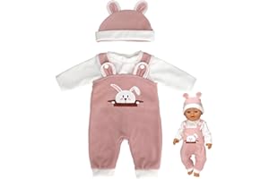 HUATEEN Doll Clothes,18 Inch Baby Doll Outfits with Hat,Long Sleeve Top & Trousers Babyside Doll Cloth Perfect for 14-18 Inch Dolls Multiple Styles Gift for Girls & Boys