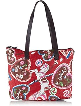 Alpenflüstern Damen Trachtentasche Lebkuchenherzen Dta045 Henkeltasche, 5x26x38 cm