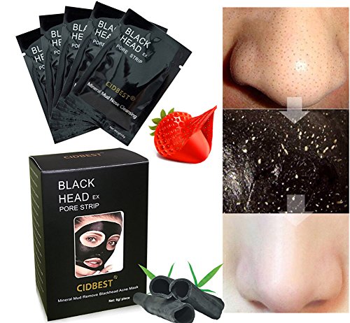 Peel off Maske , Black Head Maske, Mitesser Maske, Gesichtsmasken Schwarz, Blackhead Remover Mask, Black Mask, CIDBEST® 10 Stück Mitesser Entferner Maske, Schwarz Maske, Tiefenreinigung Schwarze Maske , Anti Akne Öl-Kontrolle Reinigungsmaske , Bamboo charcoal Pore Purifying Peel Off Maske Mitesser Pickel Akne Entferner - 6