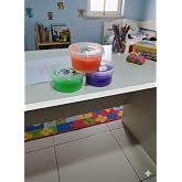 "3'l&uuml; Renkli Slime Seti - 5x5 Şeffaf Kapaklı Kutularda Hazır Oyun Jeli (Turuncu, Mor, Yeşil)"
