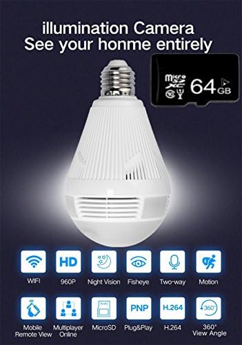 Forsea Wireless Bulb Shape 960P HD Pan Tilt Network Home Security CCTV IP Camera IR Night Vision WiFi Webcam Voice Intercom Mobile Alarm House safing artifact Intelligent Surveillance Camera