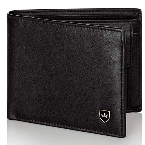 Kronenschein® Premium Geldbörse Herren groß Nappa Leder Portemonnaie Geldbeutel Männer Brieftasche RFID Wallet Portmonee Herrengeldbeutel