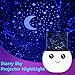 Produktbild Sternenhimmel Projektor Nachtlicht, Florally 2 Modus Projektor Licht, Romantische Kosmos Stern Himmel Mond Projektionslampe, Schlafzimmer Nachtlicht, Kinder LED Nachtlicht mit eingebaute Akku für Kinder, Baby, Weihnachtsgeschenke