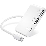 Lighting-zu-HDMI-Adapter, USB-Kamera-Adapter mit Ladeanschluss, 1080P HDMI OTG Digital-AV-Audio-Audioadapter Kompatibel mit P