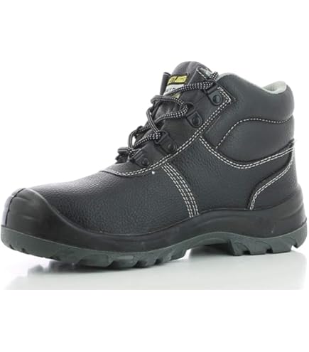 Botas Agua Hombre Honeywell King's By KWD301B 6250135 Modelo Botas De Seguridad Con Cordones De Corte Medio De Piel Resistente Al Agua, Puntera De Acero De Perfil Ancho, Negro, Talla 10 UK