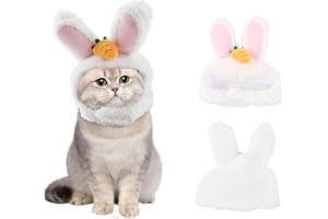 CALANDIS Pet Cat Hat, Rabbit Ear Hat Headwear Warm Christmas Cosplay Cat Costume