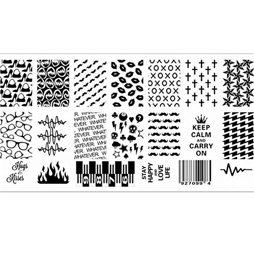 Born Pretty Nail Art Stamp Template Image Plate Classic Lip Cross Pattern