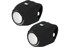 KFGJ Klaxon VéLo Puissant, Klaxon Vélo, Sonnette Electrique pour Velo Trotinette, Electronique Mini Avertisseur Sonore Cloche E-Bell étanche Coque en Silicone Bell, pour vélo VTT (NAUXIU) Noir