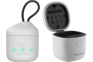 REYGEAK AllinBox Chargeur pour GoPro Hero 12/11/10/9 avec Fonction Lecteur de Carte SD USB 3.0 Haute Vitesse, boîtier étanche pour GoPro Hero 12/11/10/10/9 IP54 étanche (Uniquement Chargeur)