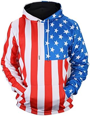 WJNKK Sweatshirts Unisex 3D Prints Cardigan Pocket Flag Breathable Sweater Patterned Hoodies Large Size,OneColor-XXL