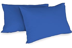 Zer0bed, Coppia Di Federe In Cotone 52x80 CM, Royal, Set Di 2, Tinta Unita, 100% Cotone, Cuscino Letto, Chiusura A Busta