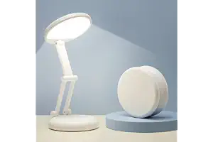 One Fire Lampara Escritorio Flexo Escritorio LED Portátil & Plegable, 3600mAH+10 Brillo Lamparas sin Cables Flexo LED Escritorio, 1000 LM Lampara LED Escritorio Luz lectura, Lamparas Mesita de Noche