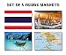 Produktbild SET OF 4 THAILAND KÜHLSCHRANKMAGNETE – THAILAND FLAG, THAILAND MAP, THAILAND ATTRACTIONS