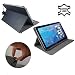 Produktbild Real Leder Case Cover für Aldi MEDION LIFETAB P10506 MD60036 Tablet Schutzhülle Etui mit Touch Pen & Standfunktion - 10.1 Zoll Schwarz Leder